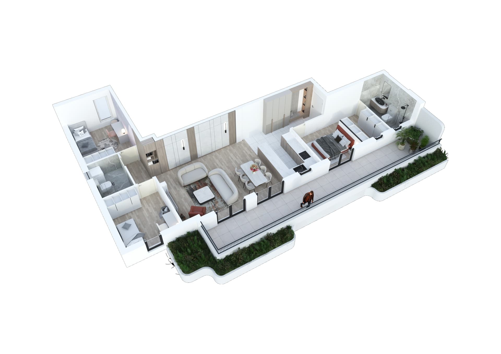 3D prikaz - Sava Garden, stanovi 44