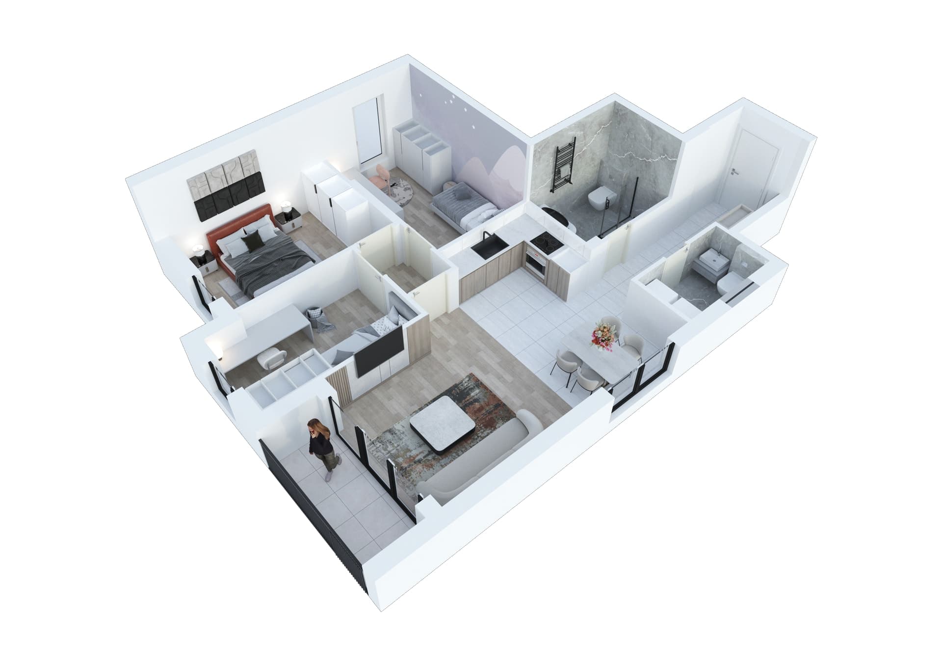 3D prikaz - Sava Garden, stanovi 14, 23, 32, 41